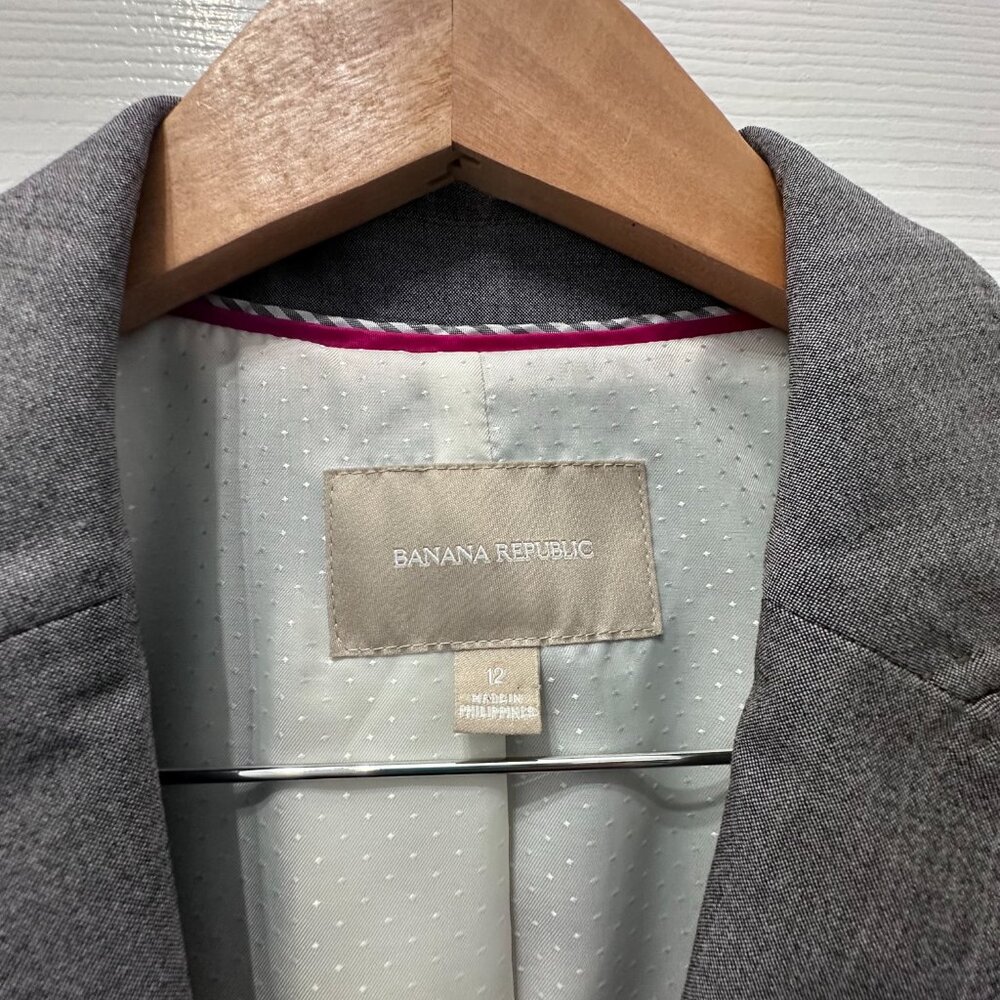 Banana Republic Gray Blazer Suit Jacket Size 12 - Picture 2 of 14